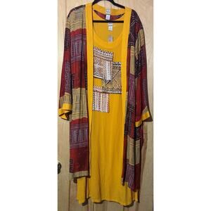 Freestyle Two-Piece Dress and Duster Set Size 1X